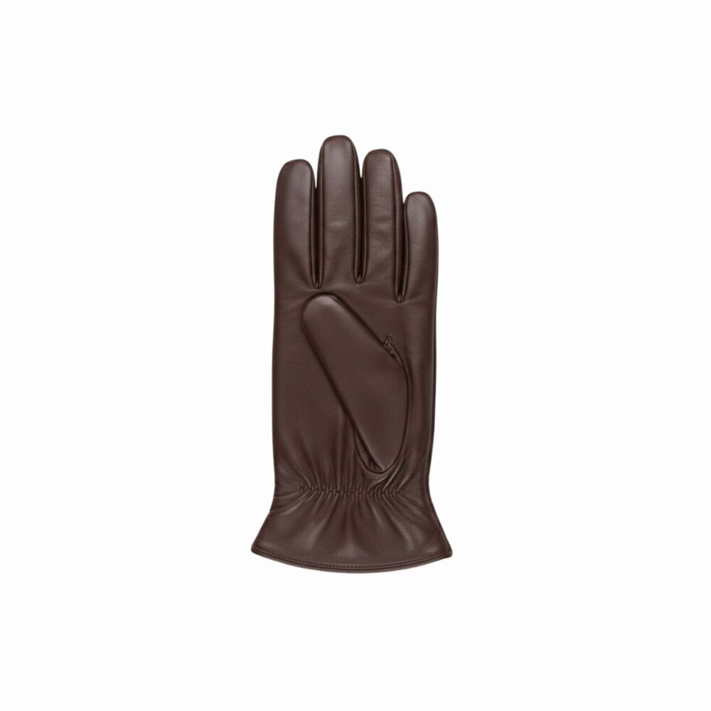 TELLARO Premium Shearling Sheepskin Fur Lined Leather Gloves - Brown - Picture 3 of 4